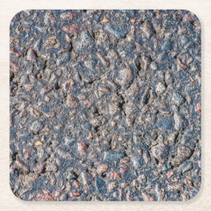 Asphalt and pebbles texture square paper coaster