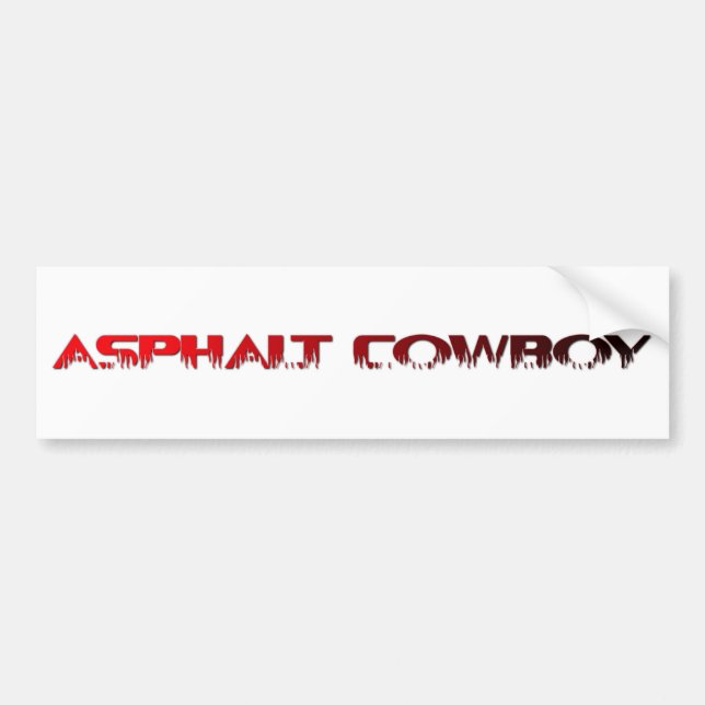 Asphalt Cowboy Red Name Line 1 Bumper Sticker (Front)
