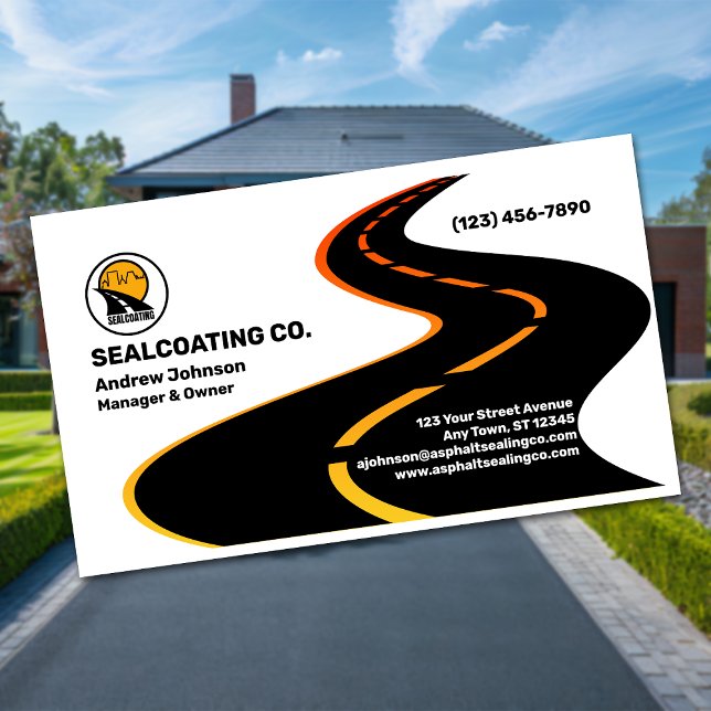 Asphalt Driveway Sealing Company Business Card (Creator Uploaded)