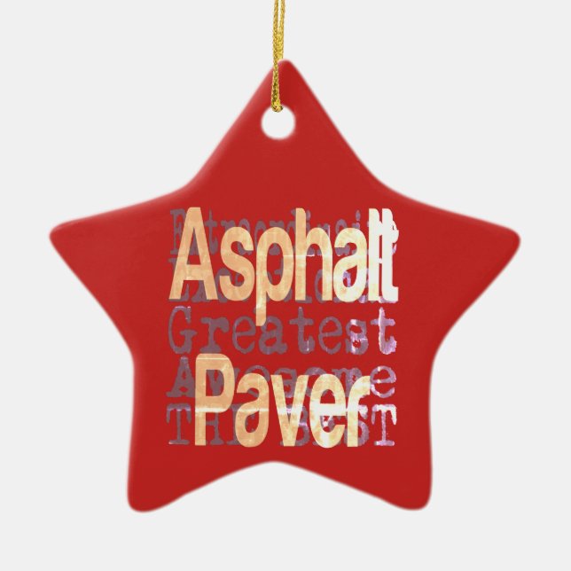Asphalt Paver Extraordinaire Ceramic Tree Decoration (Front)