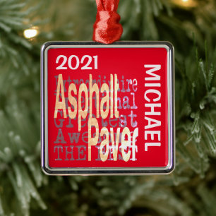 Asphalt Paver Extraordinaire CUSTOM Metal Tree Decoration