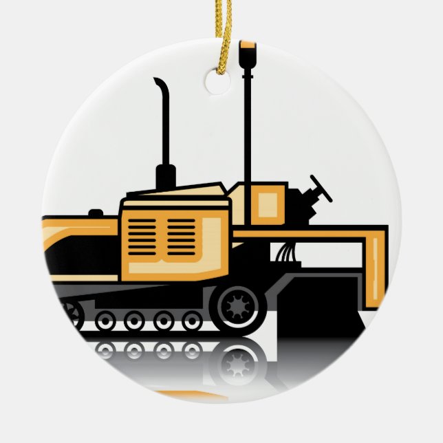 Asphalt paver vector ceramic tree decoration (Front)