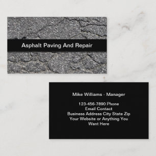 Asphalt Paving And Construction Business Cards