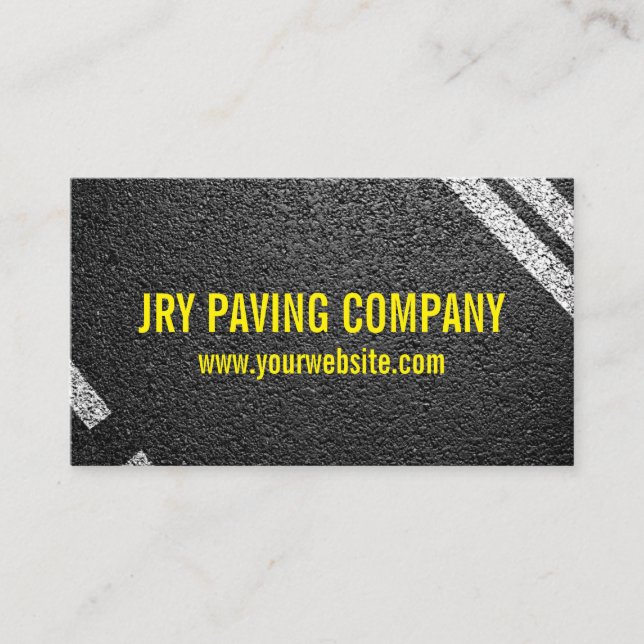 Asphalt, Paving, Construction, Roadwork Business Card (Front)