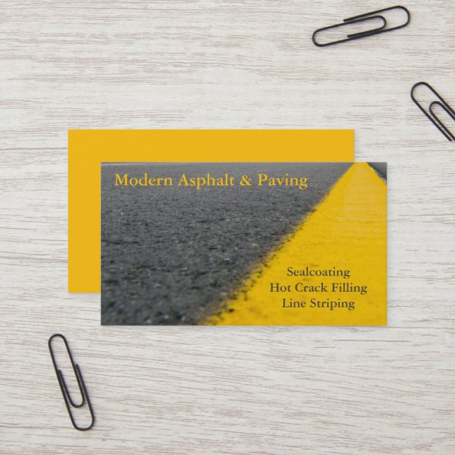 Asphalt & Paving / Driveway Construction Services Business Card (Front/Back In Situ)