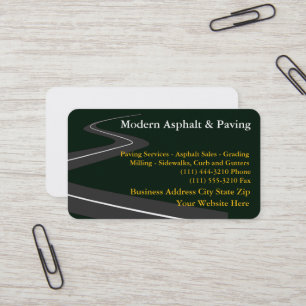 Asphalt & Paving / Driveway Construction Services Business Card