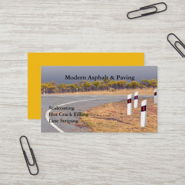 Asphalt & Paving / Driveway Construction Services Business Card (Front/Back In Situ)