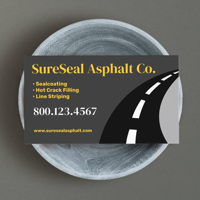 Asphalt Paving / Driveway Sealing Business Card (Creator Uploaded)
