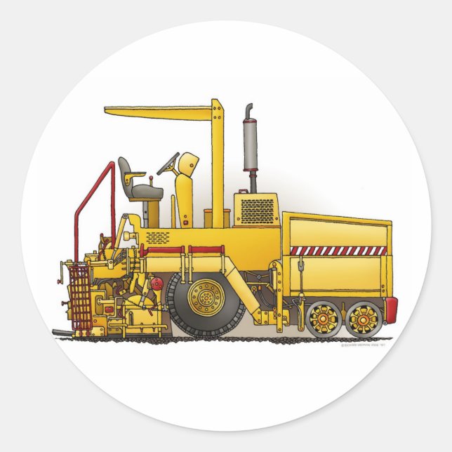 Asphalt Paving Machine Kids Sticker (Front)