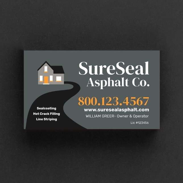 Asphalt Paving Repair - Driveway Sealing  Business Card (Creator Uploaded)
