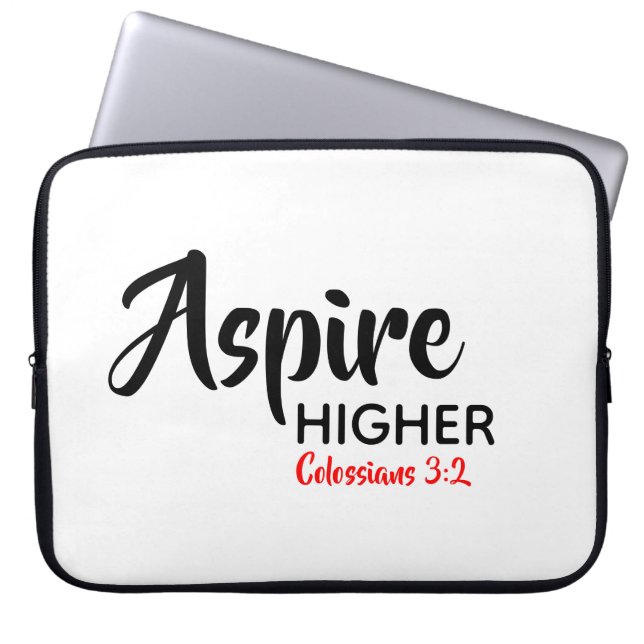 ASPIRE HIGHER Inspirational Christian Scripture Laptop Sleeve (Front)