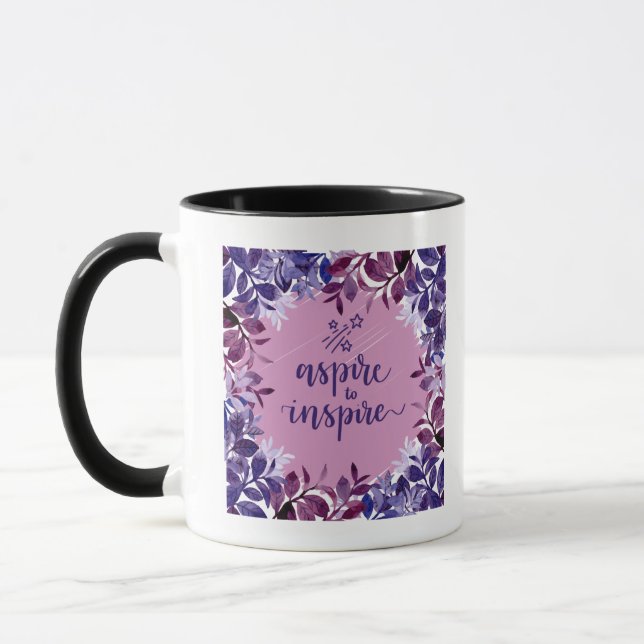 Aspire to Inspire Purple Colour Mug  (Left)