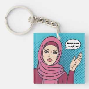 Assalamu Alaykum - Muslim Girl in Hijab  Key Ring