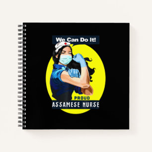 Assamese Proud Frontline Worker Rosie Riveter Nurs Notebook