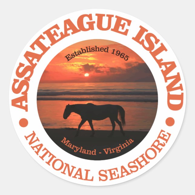 Assateague Island National Seashore Classic Round Sticker (Front)