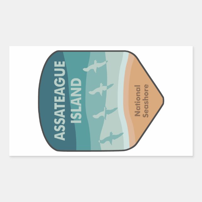Assateague Island National Seashore Seagulls Rectangular Sticker (Front)