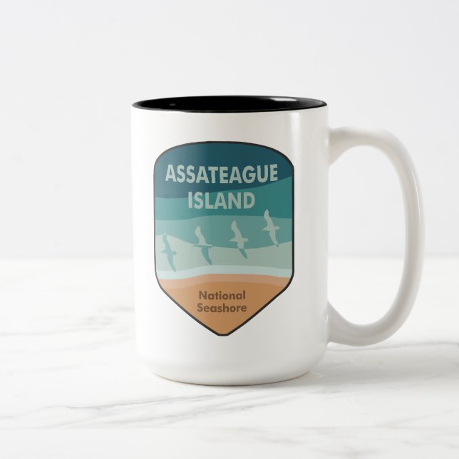 Assateague Island National Seashore Seagulls Two-Tone Coffee Mug (Right)