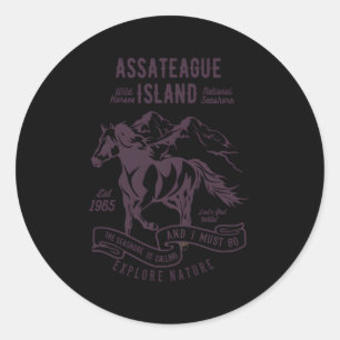 Assateague Island National Seashore Wild Horses Classic Round Sticker