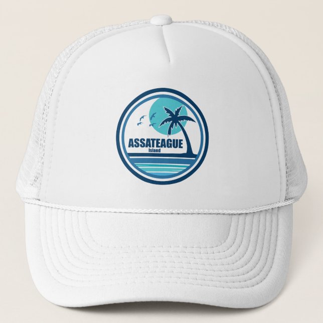 Assateague Island Palm Tree Birds Trucker Hat (Front)