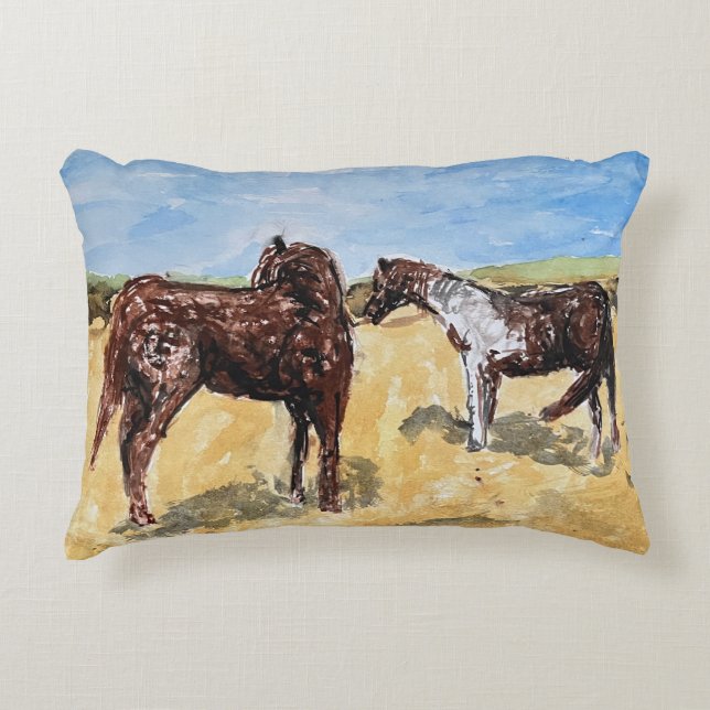 Assateague Ponies Decorative Cushion (Front)