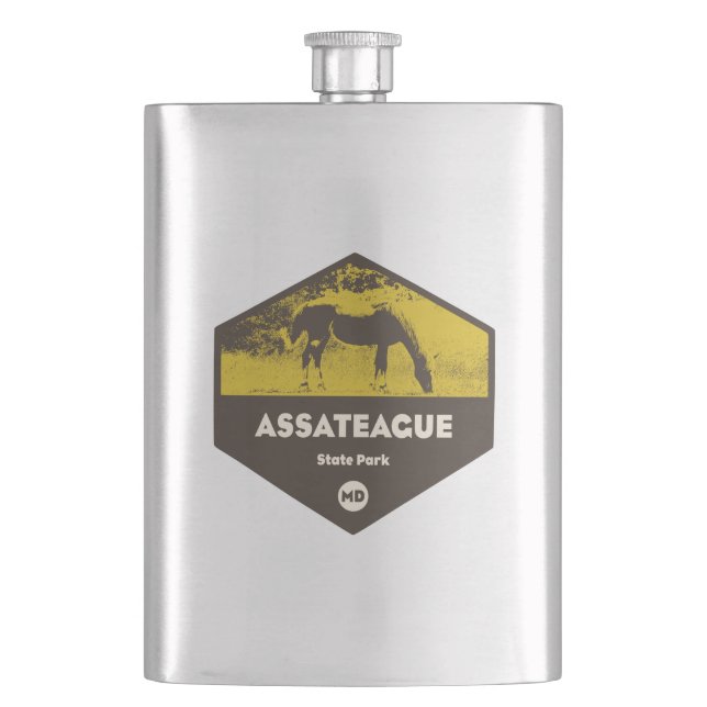 Assateague State Park Maryland Hip Flask (Front)