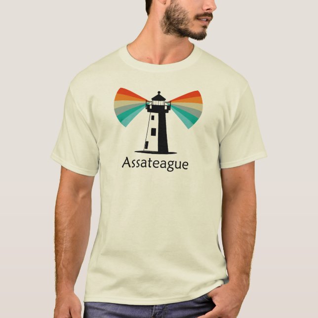 Assateague Virginia Lighthouse Rainbow T-Shirt (Front)