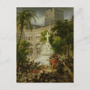 Assault on Monastery of San Engracio in Postcard