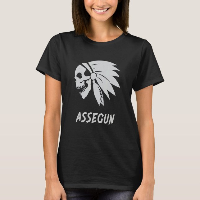 Assegun Native American Indian Born Freedom Evil S T-Shirt (Front)