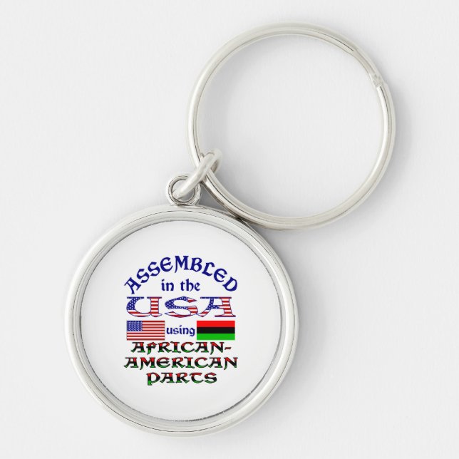 Assembled on USA Using African American Parts Key Ring (Front)