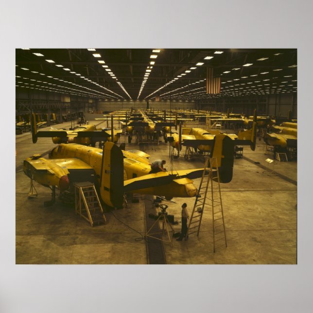 Assembling B-25 Bombers Poster (Front)