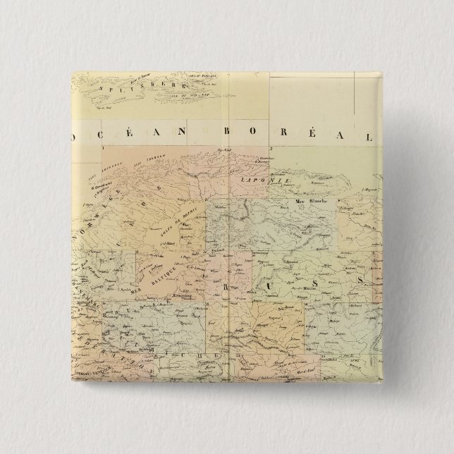 Assembly Map of Europe 15 Cm Square Badge (Front)