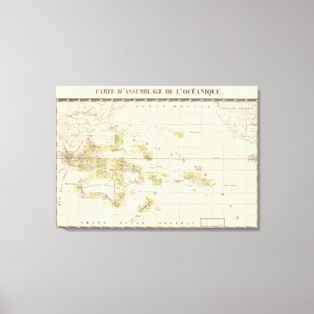 Assembly Map of Oceania Canvas Print (Front)