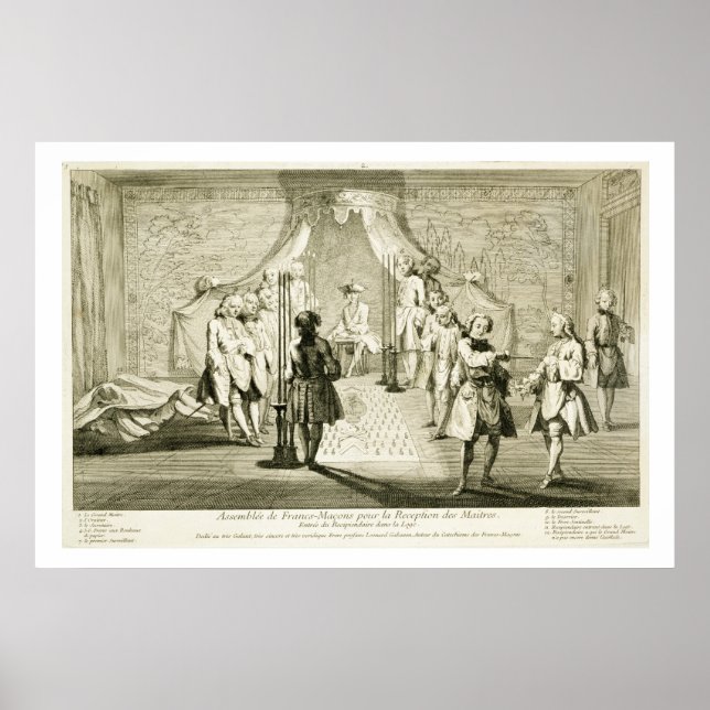 Assembly of Free Masons for the Initiation of a Ma Poster (Front)