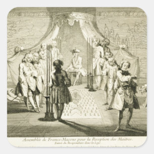 Assembly of Free Masons for the Initiation of a Ma Square Sticker