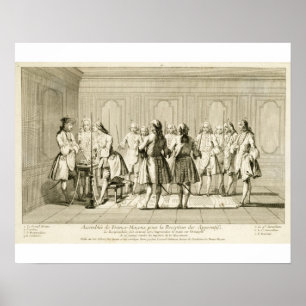 Assembly of Free Masons to Initiate an Apprentice, Poster
