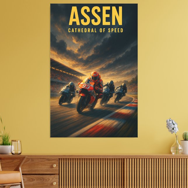 Assen TT Circuit MotoGP Dutch Grand Prix 2024 Cath Canvas Print (Insitu(LivingRoom))