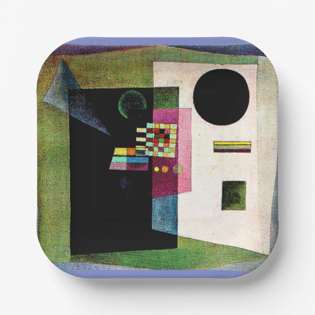 Asserting, abstract painting by Kandinsky, Paper Plate (Front)