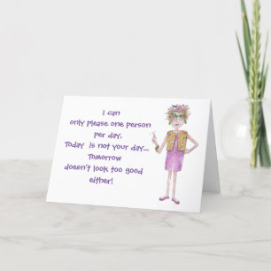 Assertive Woman Stern Lecture painted caricature Holiday Card