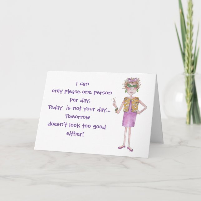 Assertive Woman Stern Lecture painted caricature  Holiday Card (Front)