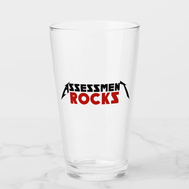 Assessment Rocks Beverage Glass (Front)