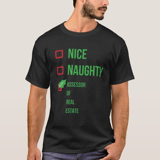 Assessor Of Real Estate Funny Pajama Christmas Gif T-Shirt (Front)