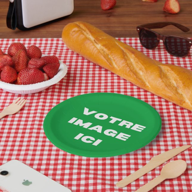 Assiette jetable - Votre image ici - personnalisée Paper Plate (Picnic)