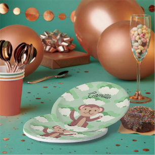 Assiette singe prénom paper plate