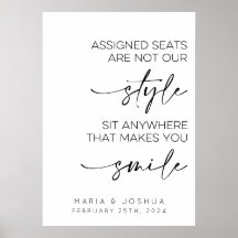 Assigned Seats Are Not Our Style Minimal Wedding