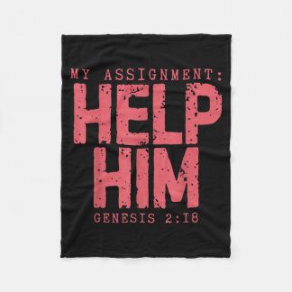 Assignment Help Genesis 2_18 Christian Faith Fleece Blanket