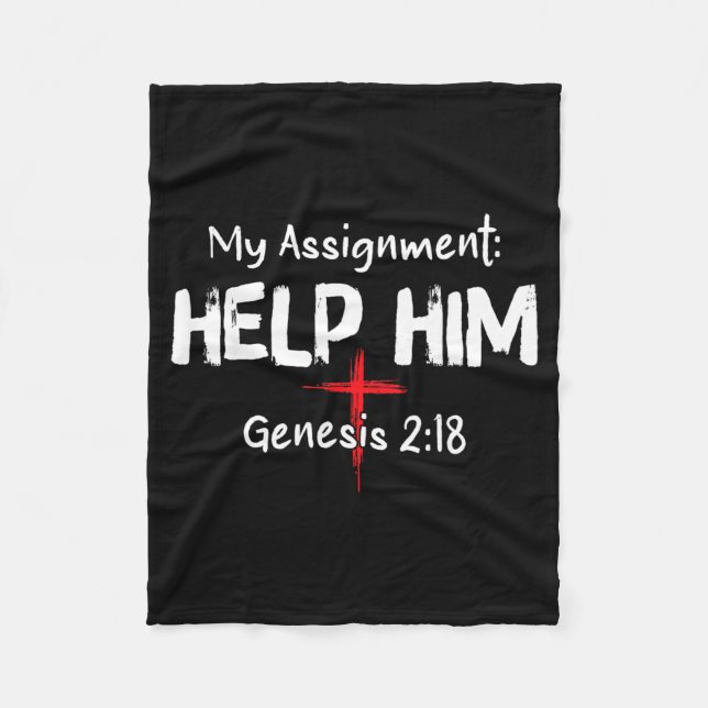 Assignment Help Genesis 2_18 Christian Faith Fleece Blanket (Front)