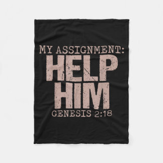 Assignment Help Genesis 2_18 Christian Faith Fleece Blanket