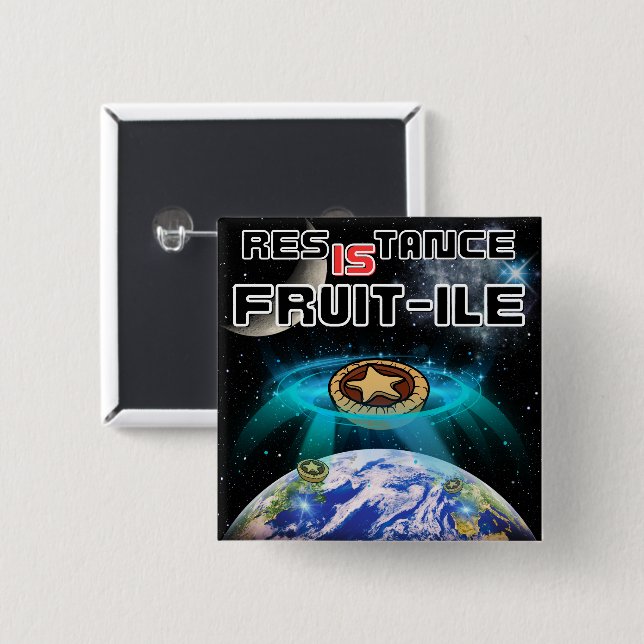 Assimilation of Earth's Mince Pies 15 Cm Square Badge (Front & Back)