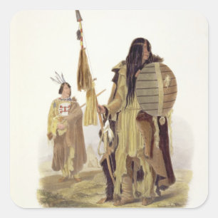 Assiniboin Indians, plate 32 from volume 2 of 'Tra Square Sticker