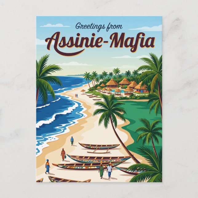 Assinie-Mafia Beach Côte d'Ivoire Postcard (Front)